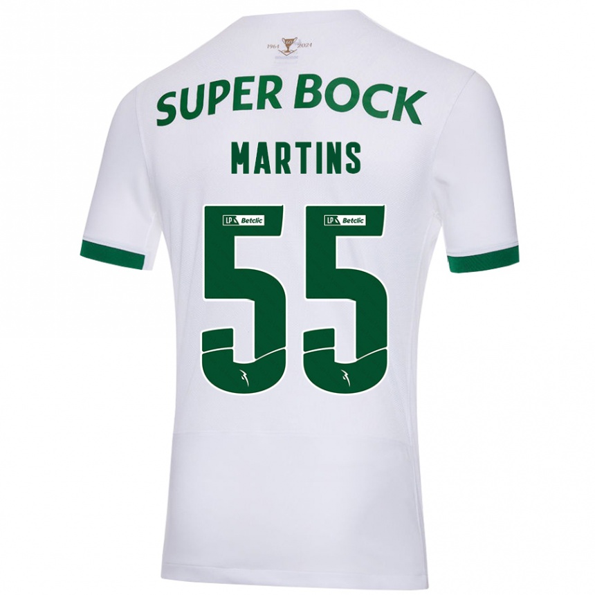 Kids Football Carolina Martins #55 White Green Away Jersey 2024/25 T-Shirt