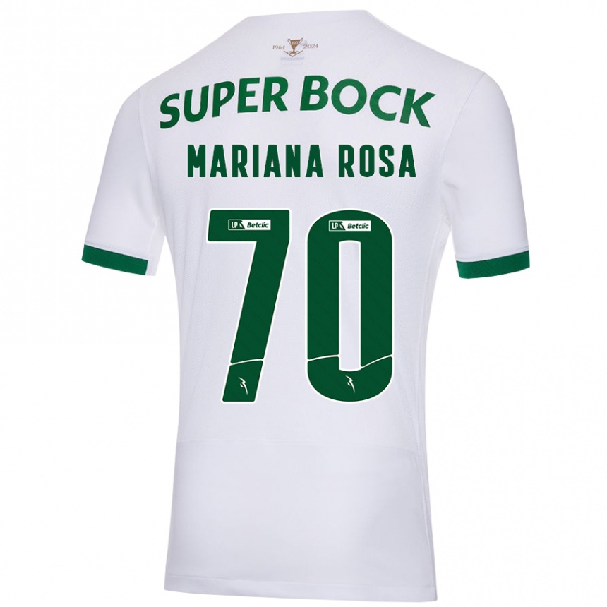 Kids Football Mariana Silva Pinto Vilaça Da Rosa #70 White Green Away Jersey 2024/25 T-Shirt