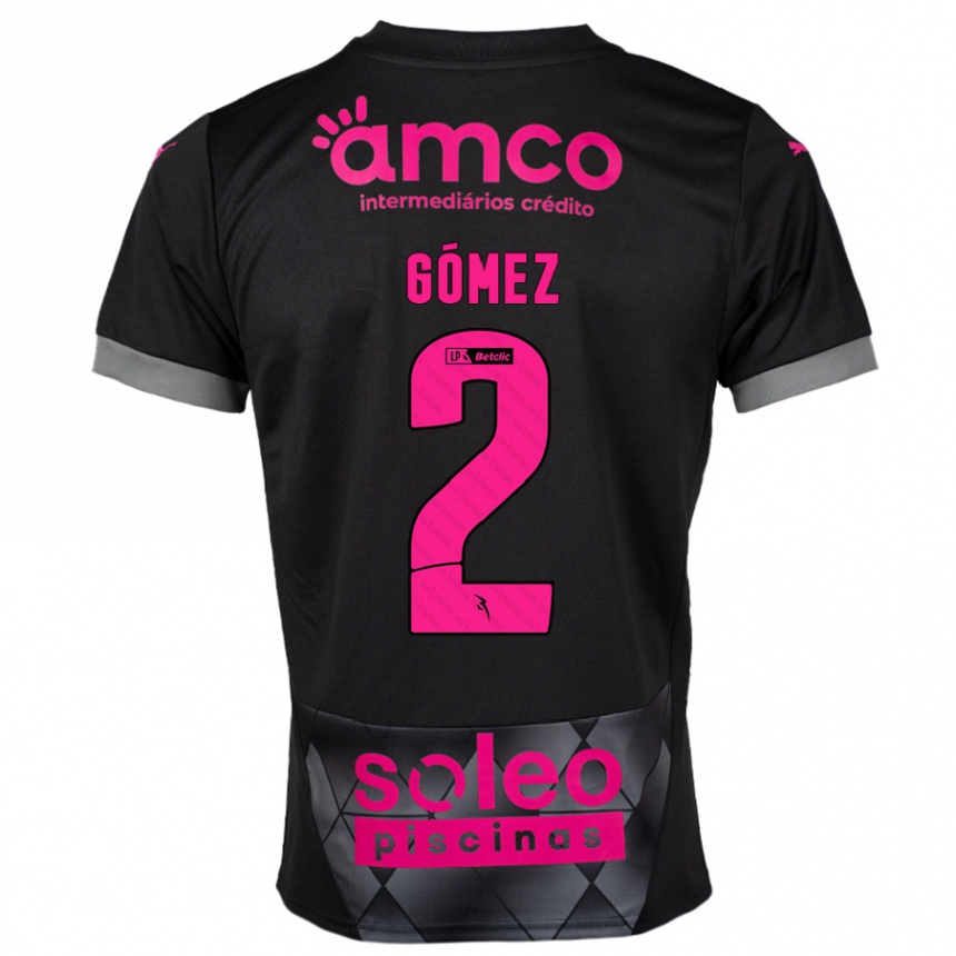 Kids Football Víctor Gómez #2 Black Pink Away Jersey 2024/25 T-Shirt