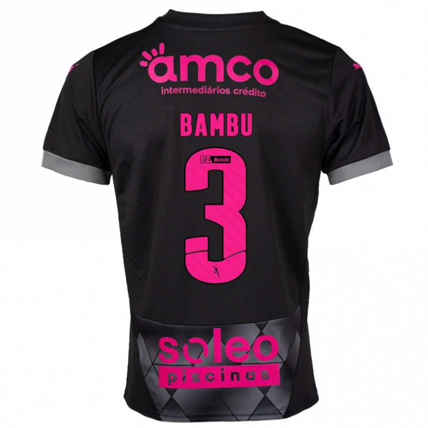 Kids Football Robson Bambu #3 Black Pink Away Jersey 2024/25 T-Shirt