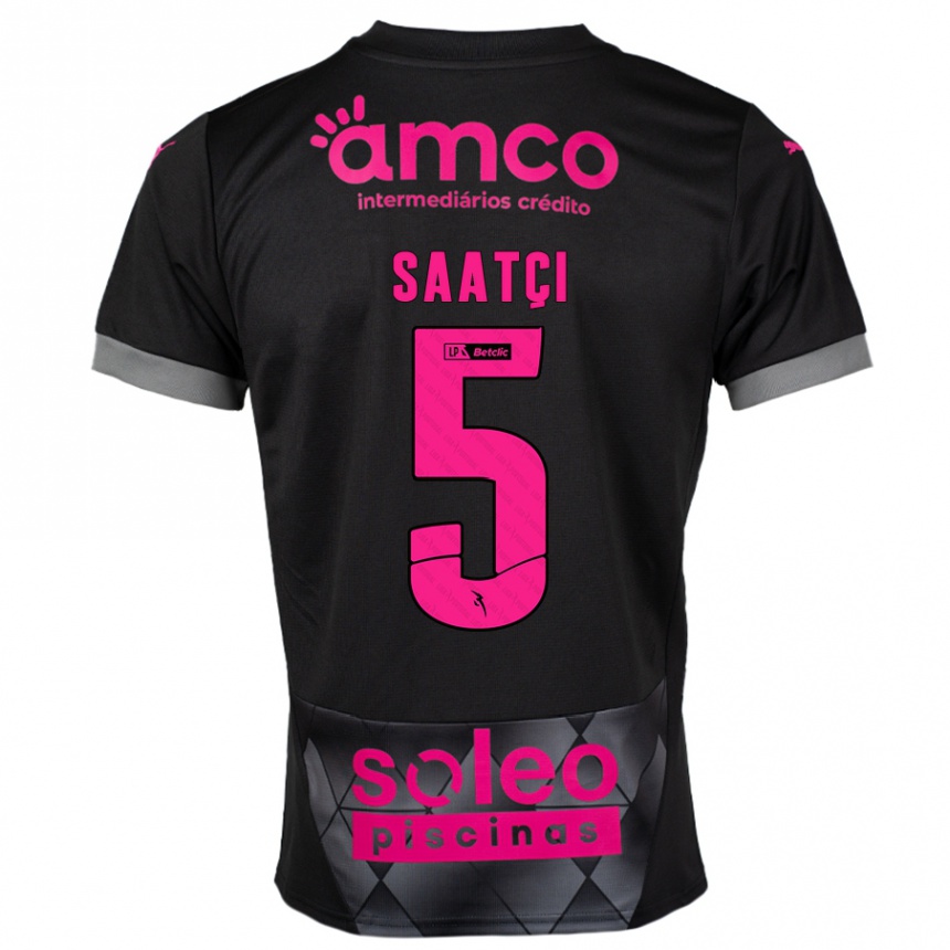 Kids Football Serdar Saatçı #5 Black Pink Away Jersey 2024/25 T-Shirt