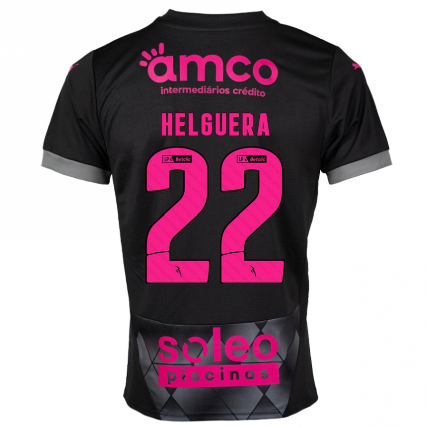 Kids Football Thiago Helguera #22 Black Pink Away Jersey 2024/25 T-Shirt