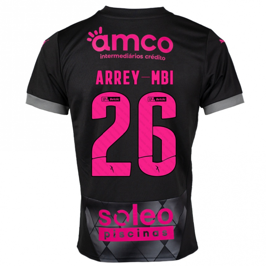 Kids Football Bright Arrey-Mbi #26 Black Pink Away Jersey 2024/25 T-Shirt