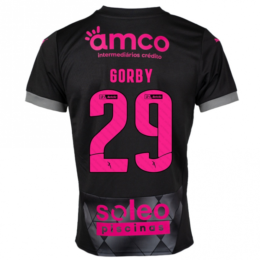 Kids Football Gorby #29 Black Pink Away Jersey 2024/25 T-Shirt