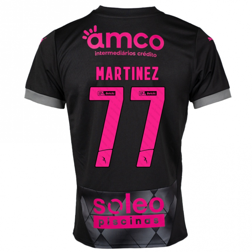 Kids Football Gabri Martínez #77 Black Pink Away Jersey 2024/25 T-Shirt