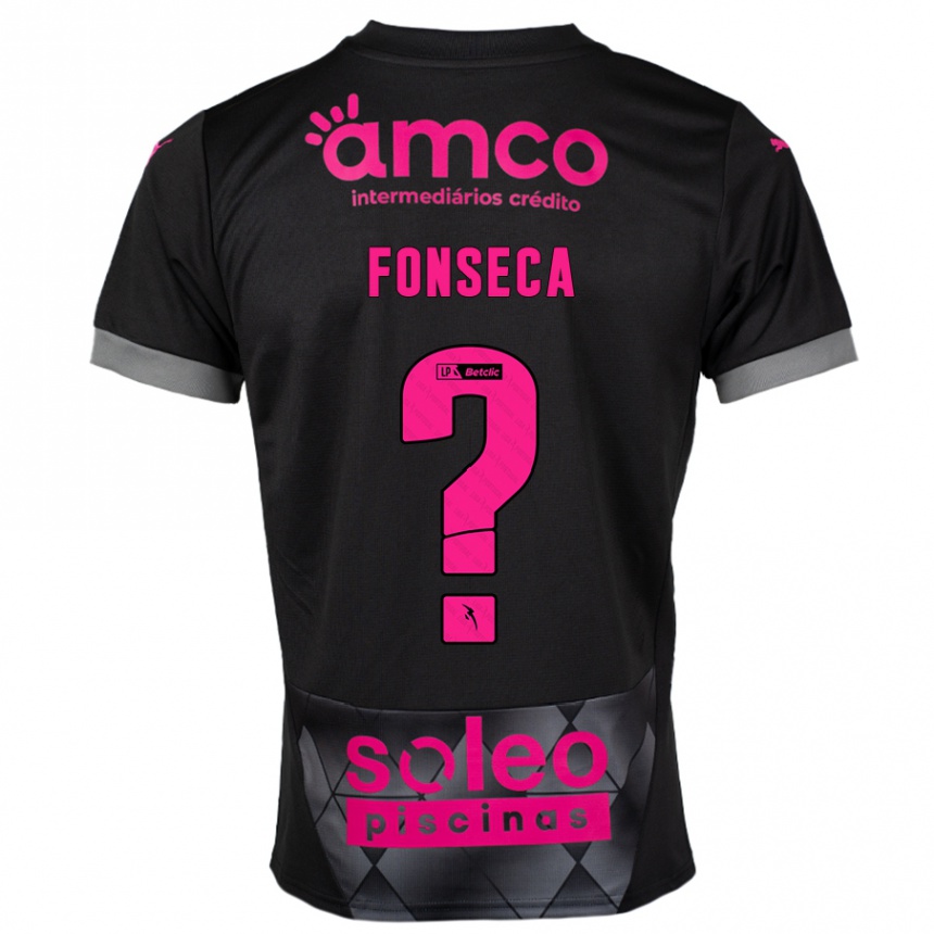 Kids Football Diogo Fonseca #0 Black Pink Away Jersey 2024/25 T-Shirt