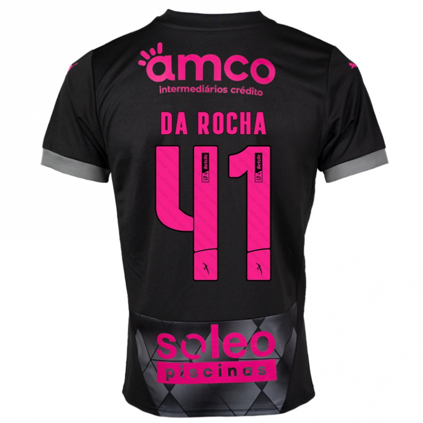 Kids Football Yanis Da Rocha #41 Black Pink Away Jersey 2024/25 T-Shirt