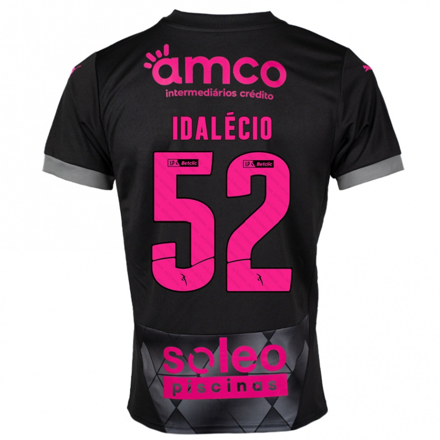 Kids Football Idalécio #52 Black Pink Away Jersey 2024/25 T-Shirt