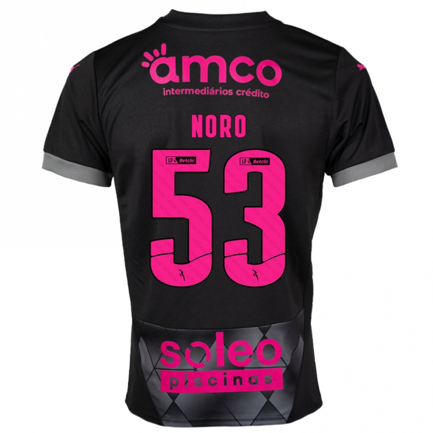 Kids Football Jonatás Noro #53 Black Pink Away Jersey 2024/25 T-Shirt