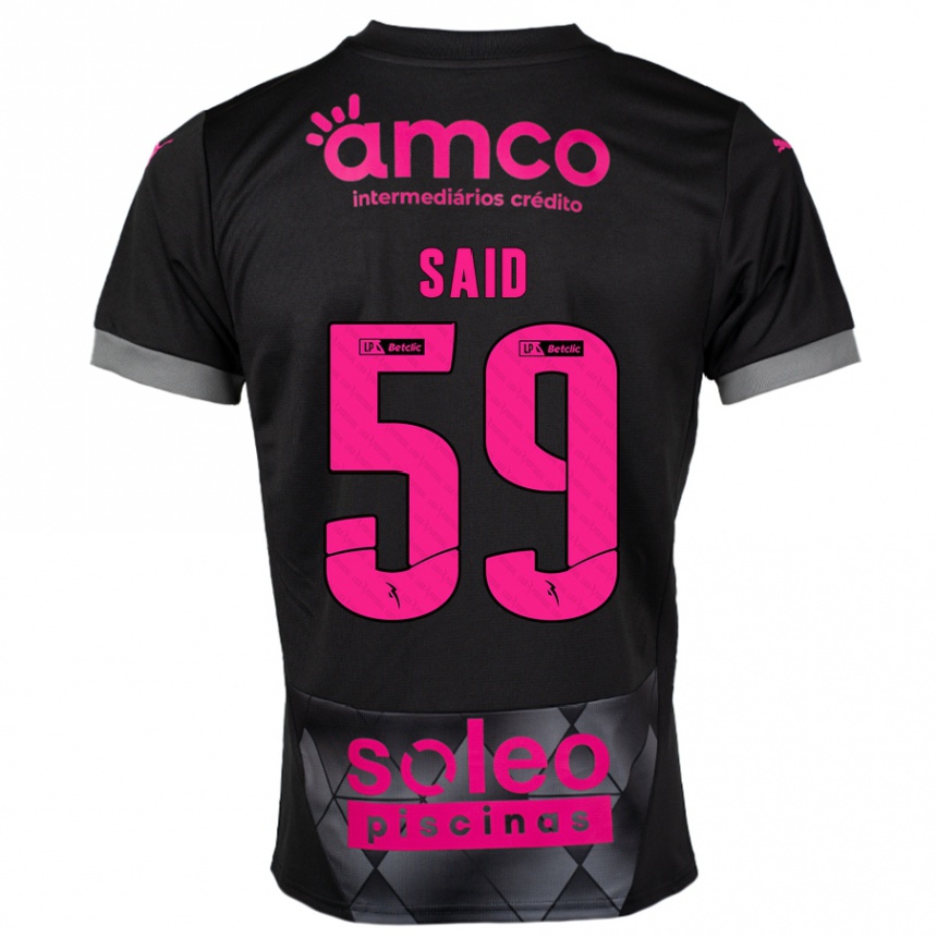 Kids Football Yan Said #59 Black Pink Away Jersey 2024/25 T-Shirt