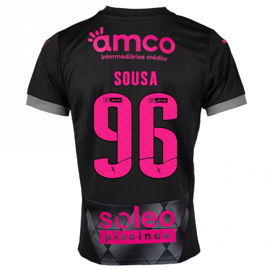 Kids Football Afonso Sousa #96 Black Pink Away Jersey 2024/25 T-Shirt