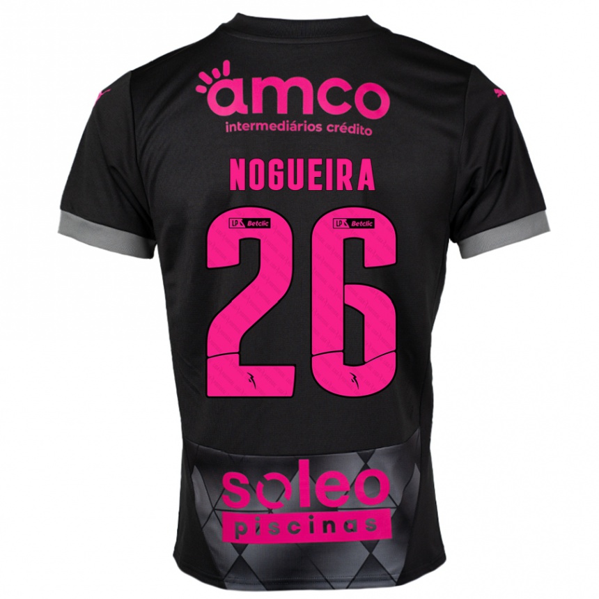 Kids Football Ana Nogueira #26 Black Pink Away Jersey 2024/25 T-Shirt