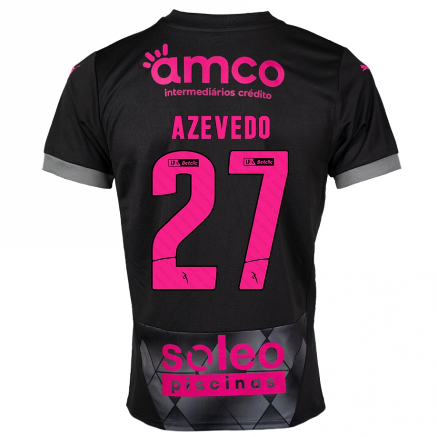 Kids Football Mariana Azevedo #27 Black Pink Away Jersey 2024/25 T-Shirt