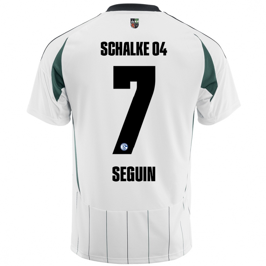 Kids Football Paul Seguin #7 White Green Away Jersey 2024/25 T-Shirt