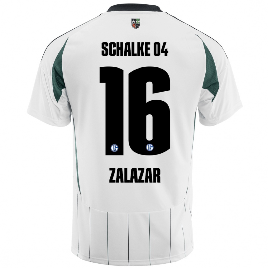 Kids Football Mauro Zalazar #16 White Green Away Jersey 2024/25 T-Shirt