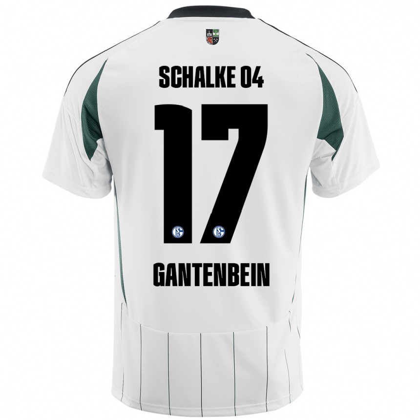 Kids Football Adrian Gantenbein #17 White Green Away Jersey 2024/25 T-Shirt