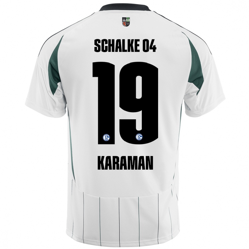 Kids Football Kenan Karaman #19 White Green Away Jersey 2024/25 T-Shirt