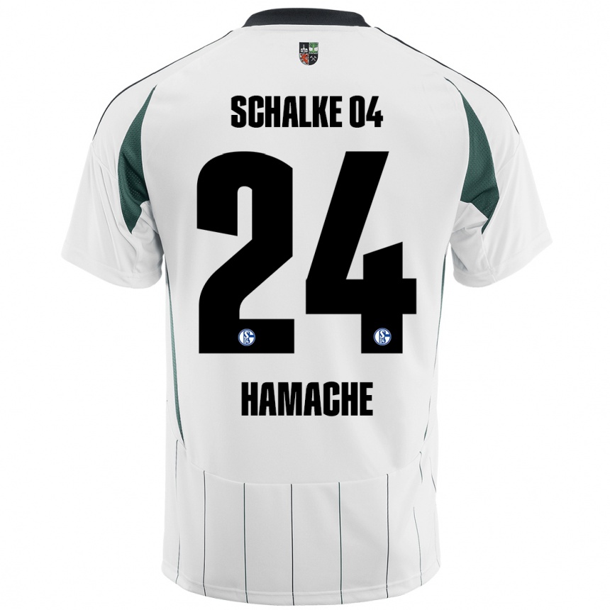 Kids Football Ilyes Hamache #24 White Green Away Jersey 2024/25 T-Shirt