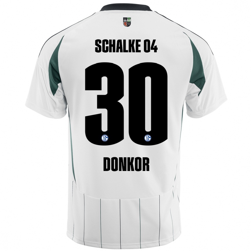 Kids Football Anton Donkor #30 White Green Away Jersey 2024/25 T-Shirt