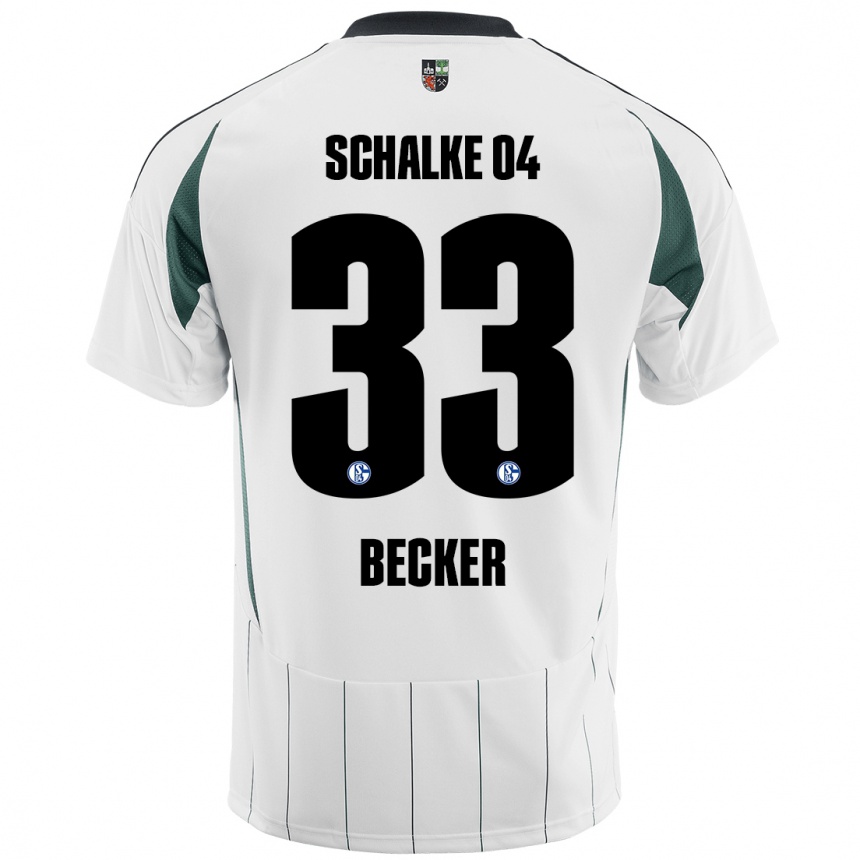 Kids Football Vitalie Becker #33 White Green Away Jersey 2024/25 T-Shirt