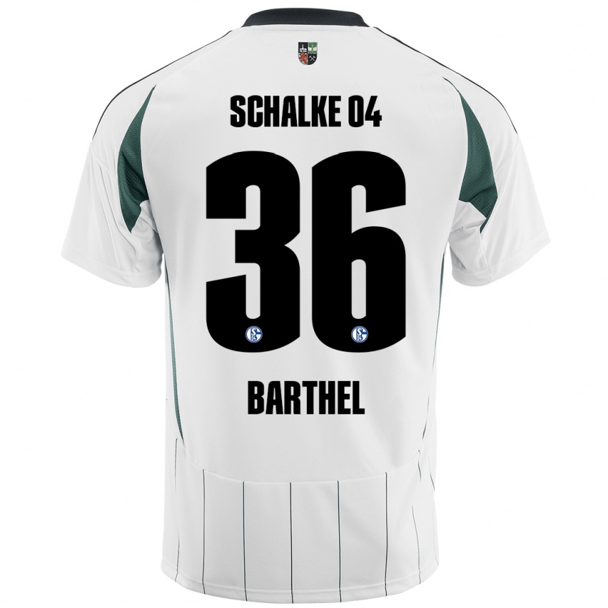 Kids Football Niklas Barthel #36 White Green Away Jersey 2024/25 T-Shirt