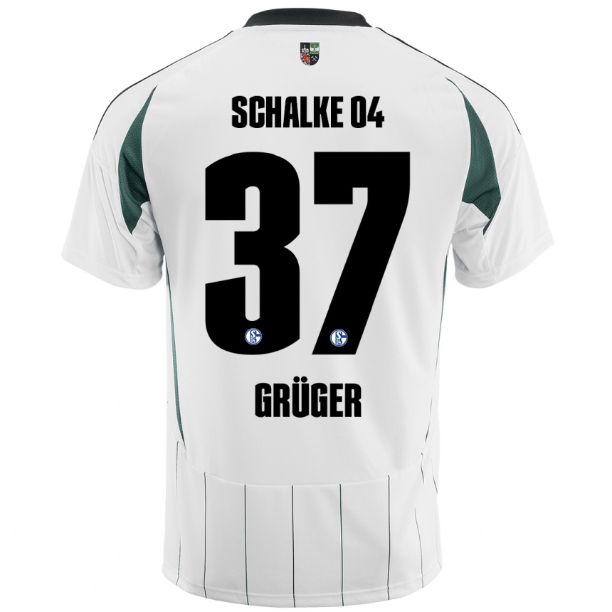 Kids Football Max Grüger #37 White Green Away Jersey 2024/25 T-Shirt