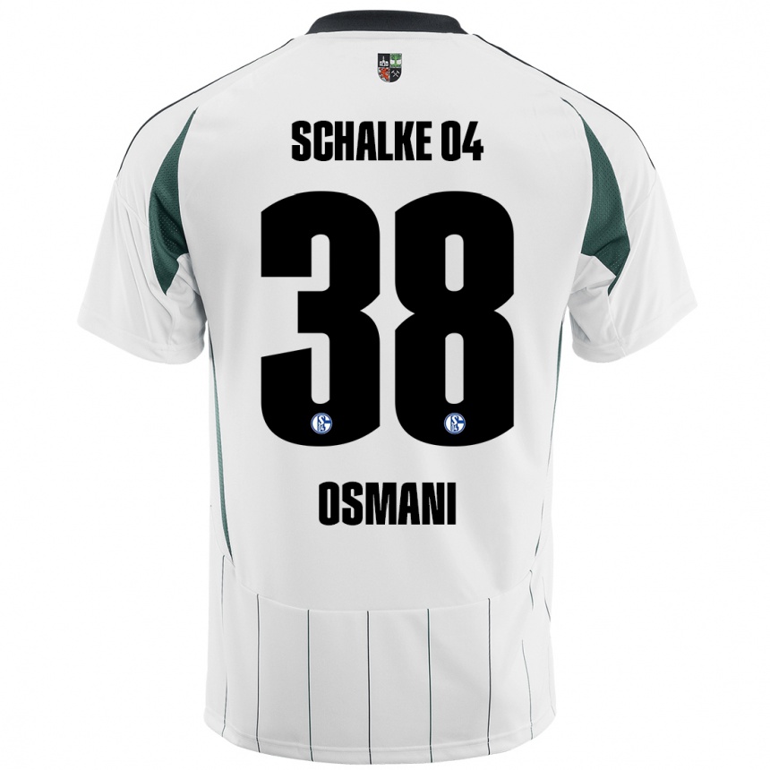 Kids Football Tristan Osmani #38 White Green Away Jersey 2024/25 T-Shirt