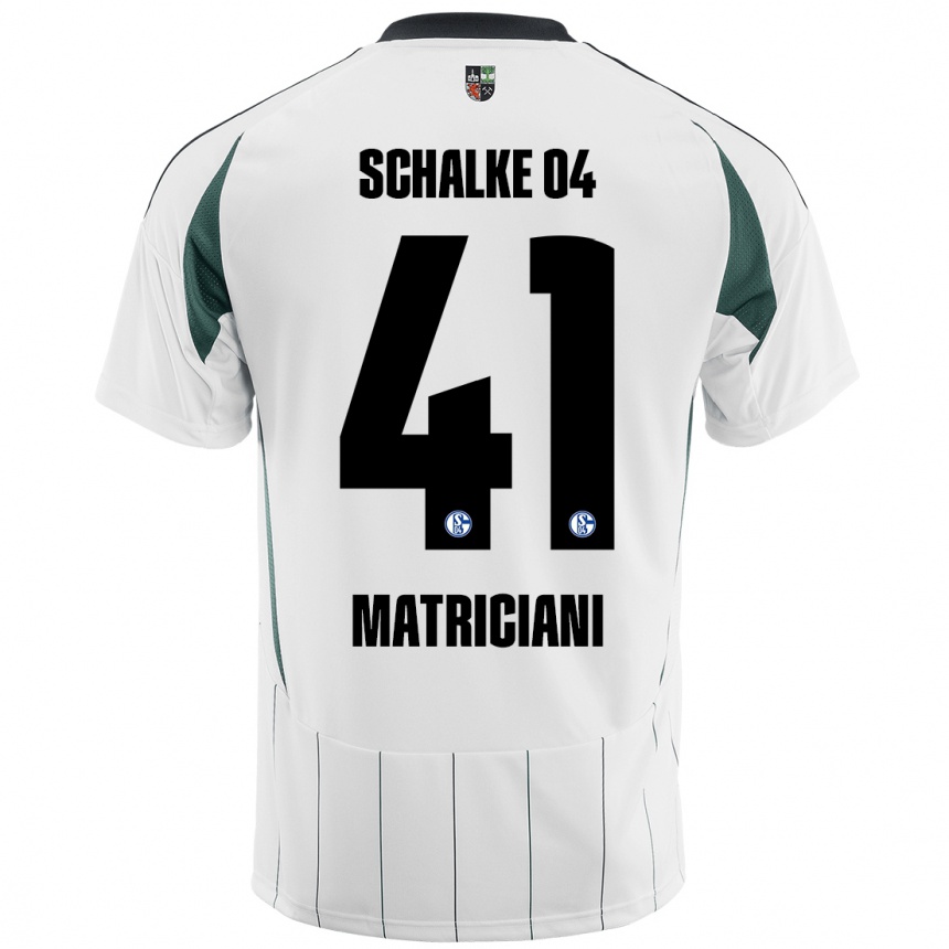 Kids Football Henning Matriciani #41 White Green Away Jersey 2024/25 T-Shirt