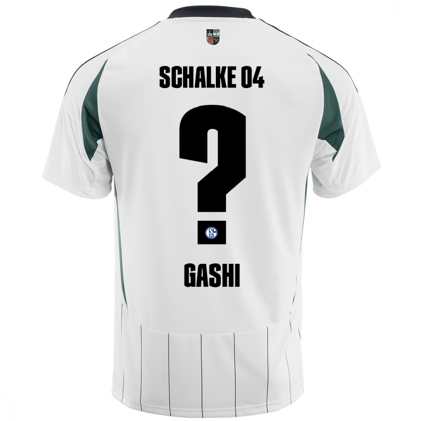 Kids Football Edion Gashi #0 White Green Away Jersey 2024/25 T-Shirt