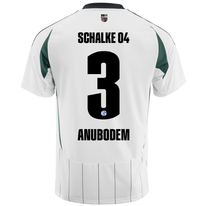 Kids Football Ngufor Anubodem #3 White Green Away Jersey 2024/25 T-Shirt