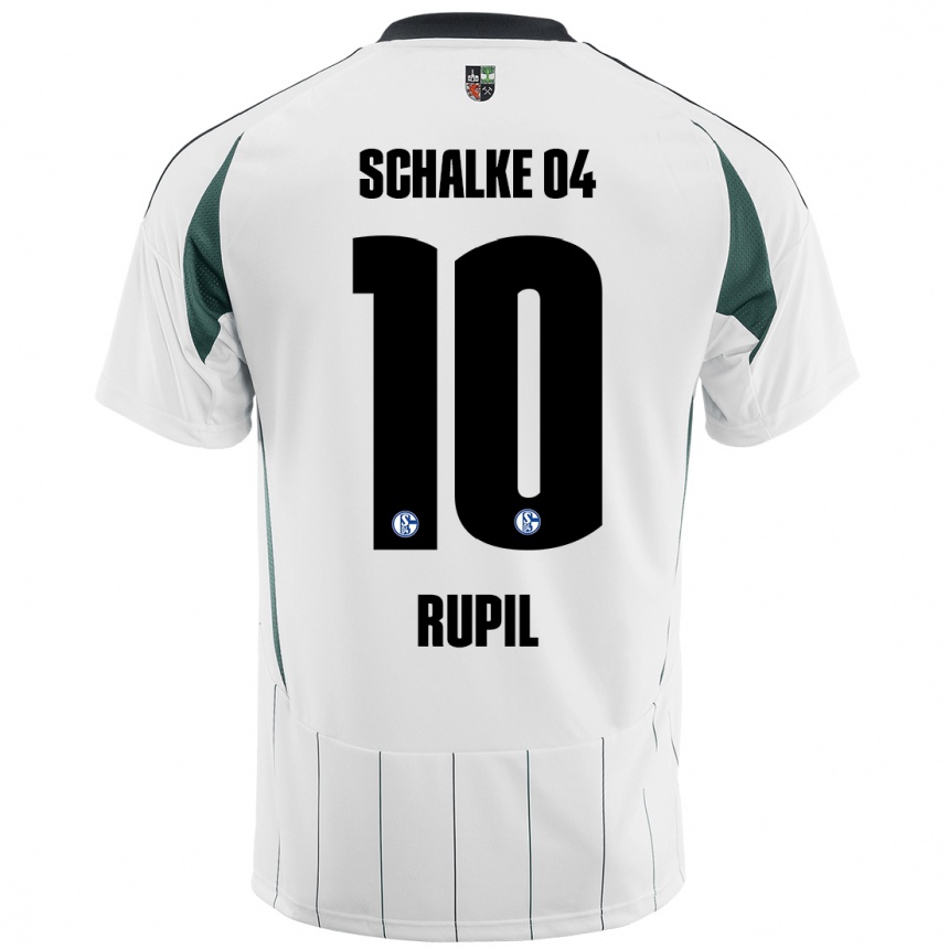 Kids Football Timothé Rupil #10 White Green Away Jersey 2024/25 T-Shirt