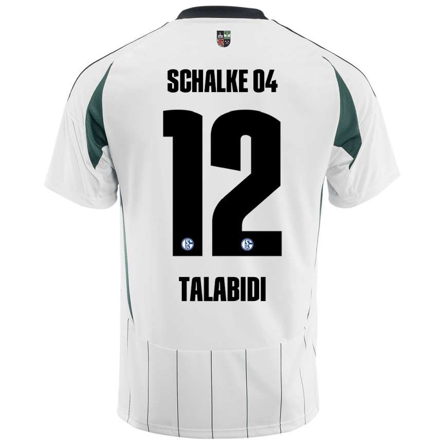 Kids Football Malik Talabidi #12 White Green Away Jersey 2024/25 T-Shirt