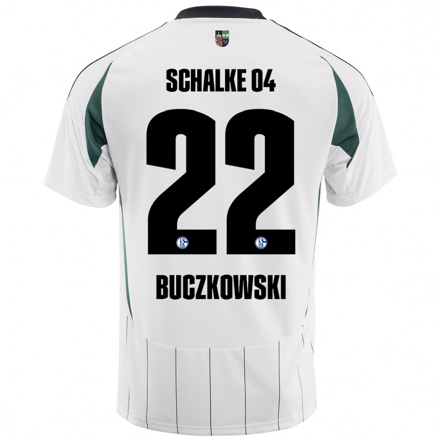 Kids Football Philip Buczkowski #22 White Green Away Jersey 2024/25 T-Shirt