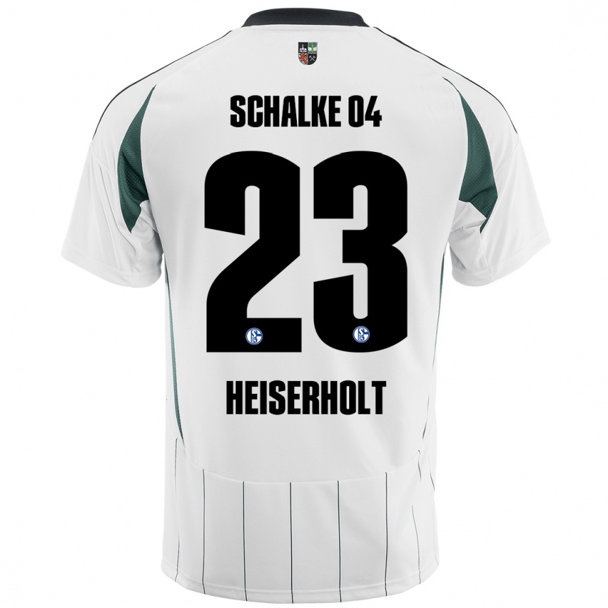 Kids Football Finn Heiserholt #23 White Green Away Jersey 2024/25 T-Shirt