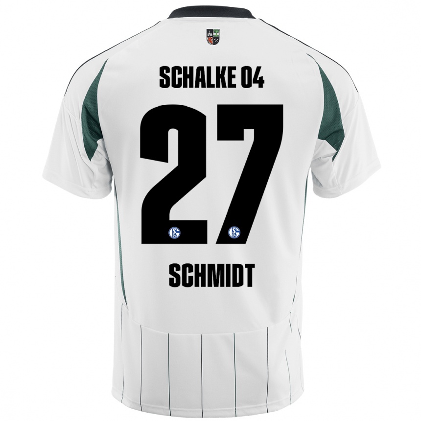 Kids Football Tim Schmidt #27 White Green Away Jersey 2024/25 T-Shirt