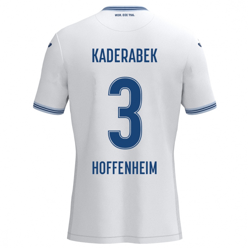 Kids Football Pavel Kaderabek #3 White Blue Away Jersey 2024/25 T-Shirt