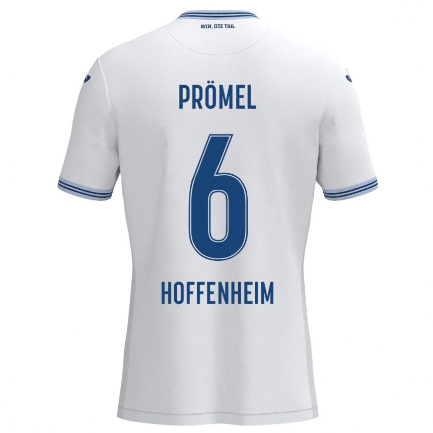 Kids Football Grischa Prömel #6 White Blue Away Jersey 2024/25 T-Shirt