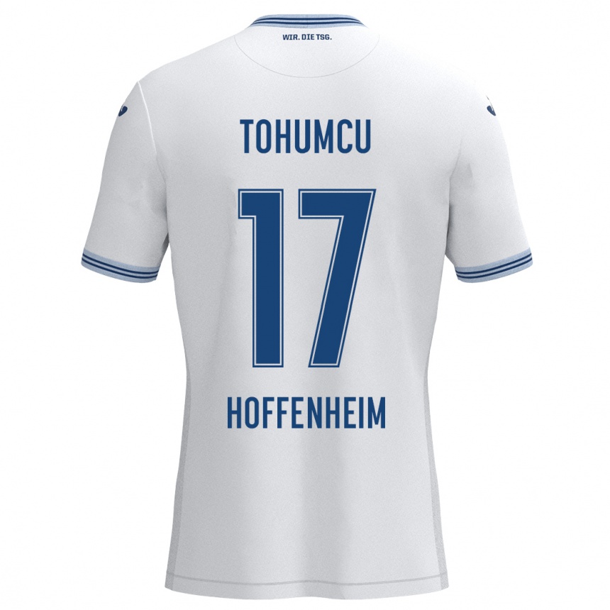 Kids Football Umut Tohumcu #17 White Blue Away Jersey 2024/25 T-Shirt