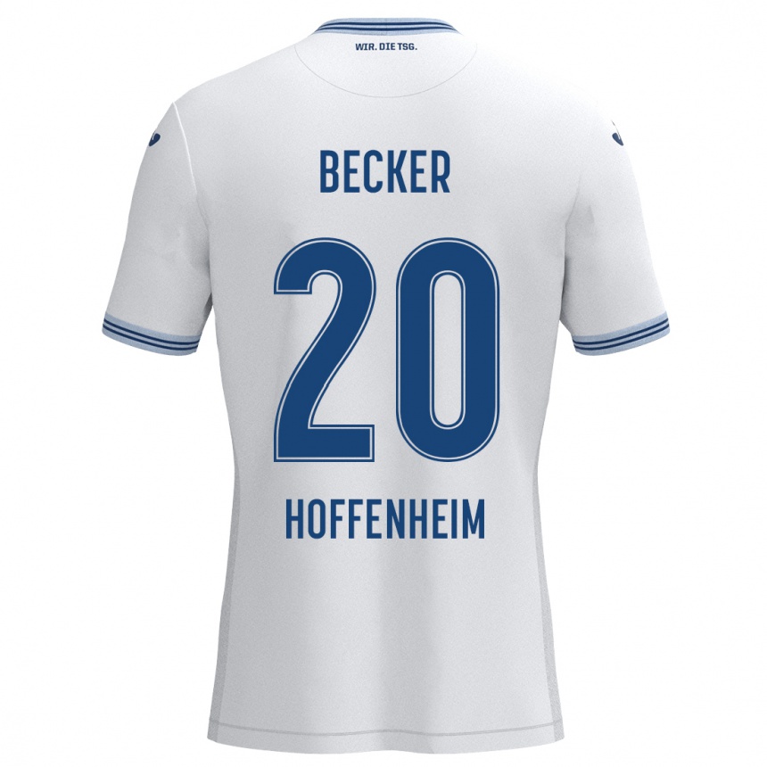 Kids Football Finn Ole Becker #20 White Blue Away Jersey 2024/25 T-Shirt