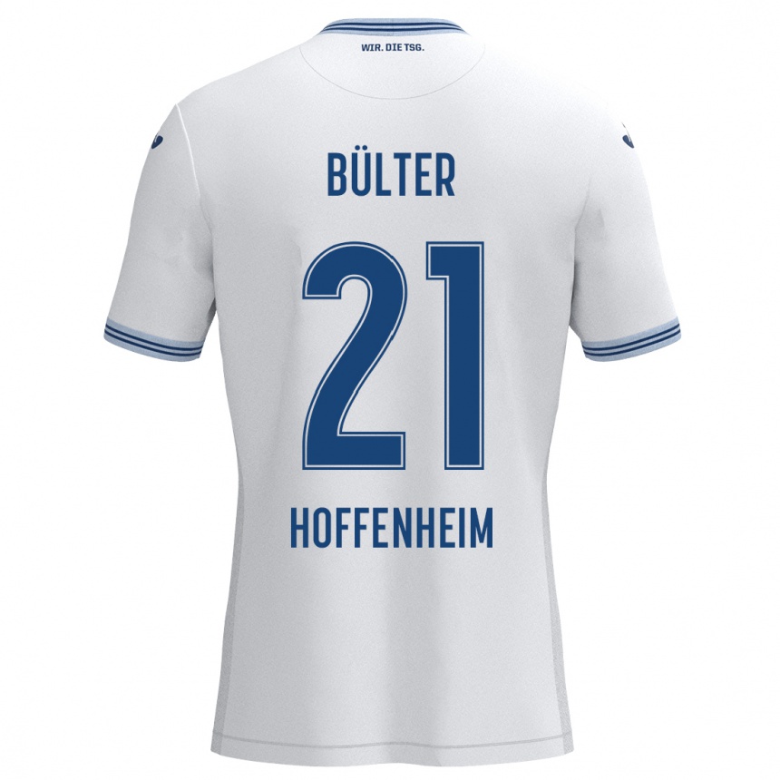 Kids Football Marius Bülter #21 White Blue Away Jersey 2024/25 T-Shirt