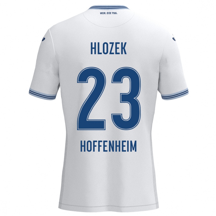 Kids Football Adam Hlozek #23 White Blue Away Jersey 2024/25 T-Shirt