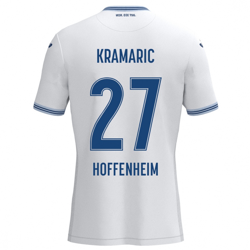 Kids Football Andrej Kramaric #27 White Blue Away Jersey 2024/25 T-Shirt