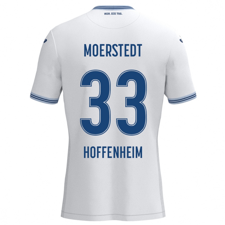 Kids Football Max Moerstedt #33 White Blue Away Jersey 2024/25 T-Shirt