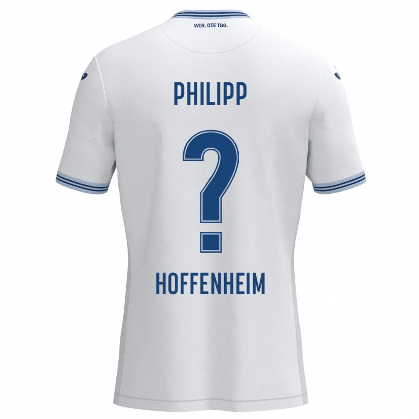 Kids Football Tim Philipp #0 White Blue Away Jersey 2024/25 T-Shirt