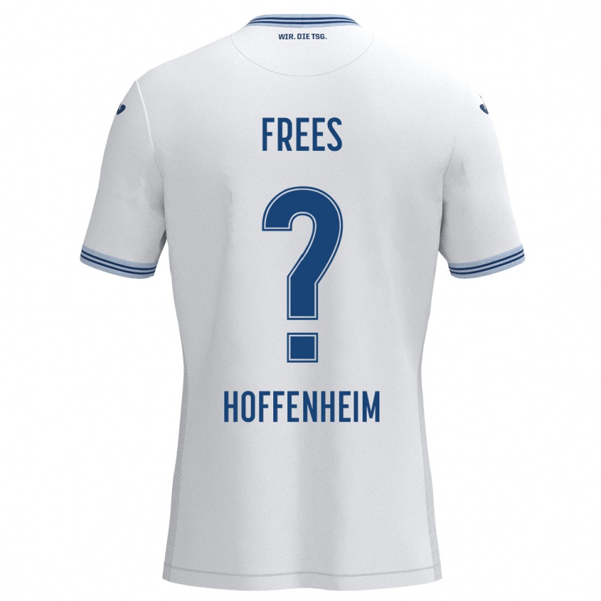 Kids Football Kelven Frees #0 White Blue Away Jersey 2024/25 T-Shirt