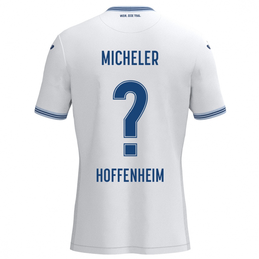 Kids Football Florian Micheler #0 White Blue Away Jersey 2024/25 T-Shirt