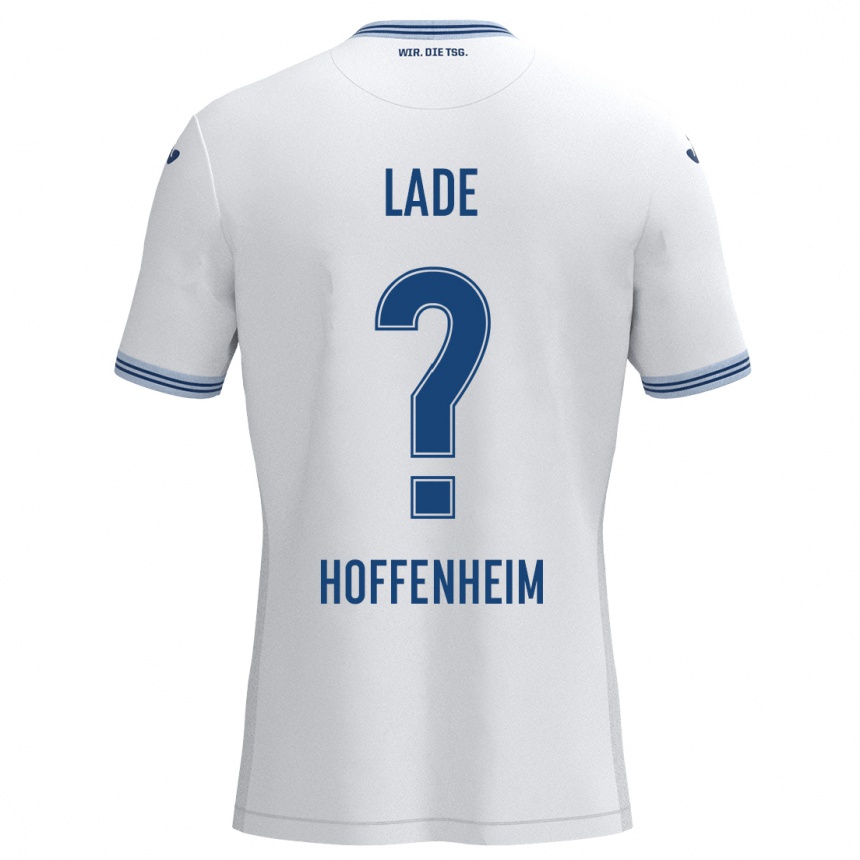 Kids Football Benjamin Lade #0 White Blue Away Jersey 2024/25 T-Shirt