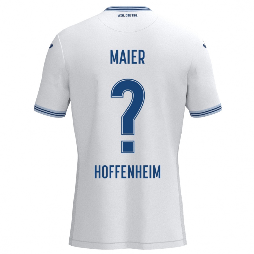 Kids Football Marcello Maier #0 White Blue Away Jersey 2024/25 T-Shirt