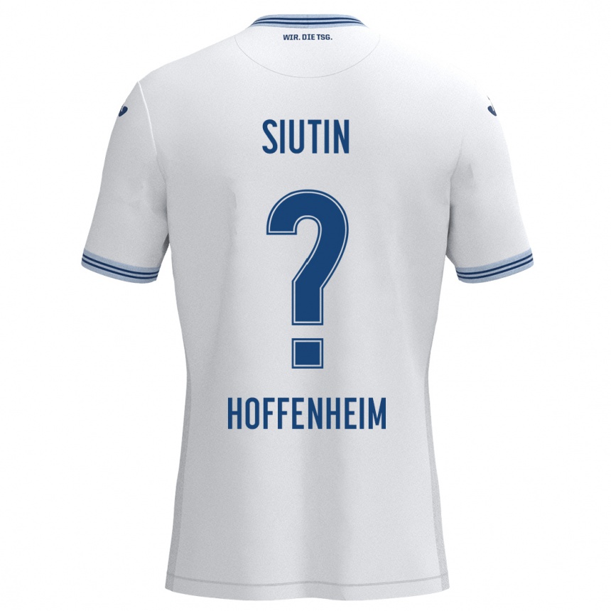 Kids Football Kirill Siutin #0 White Blue Away Jersey 2024/25 T-Shirt