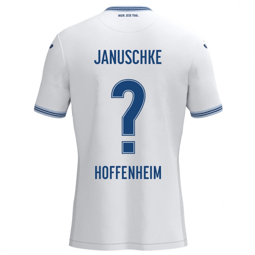 Kids Football Tim Januschke #0 White Blue Away Jersey 2024/25 T-Shirt